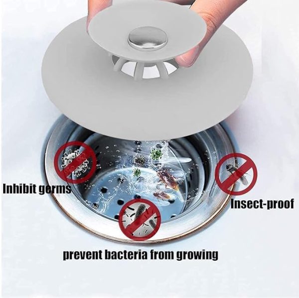 Silicone Sink Hair Strainer & Floor Drain Stopper