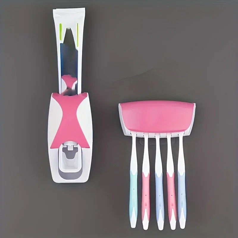 Hands-Free Toothpaste Squeezer & Toothbrush Organizer