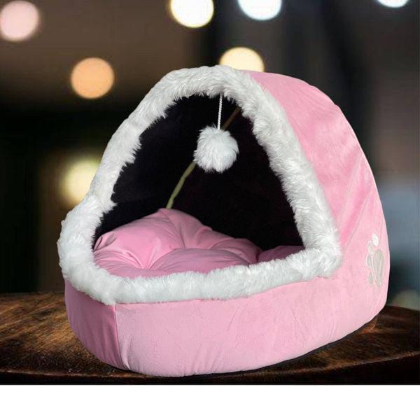 LuxVelvet Heated Pet House - Soft & Cozy Winter Retreat for Cats and Dogs