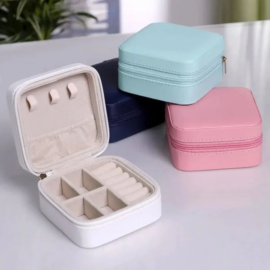 Stylish Leather Organizer – Jewelry Storage Box for Earrings, Rings & Cosmetics