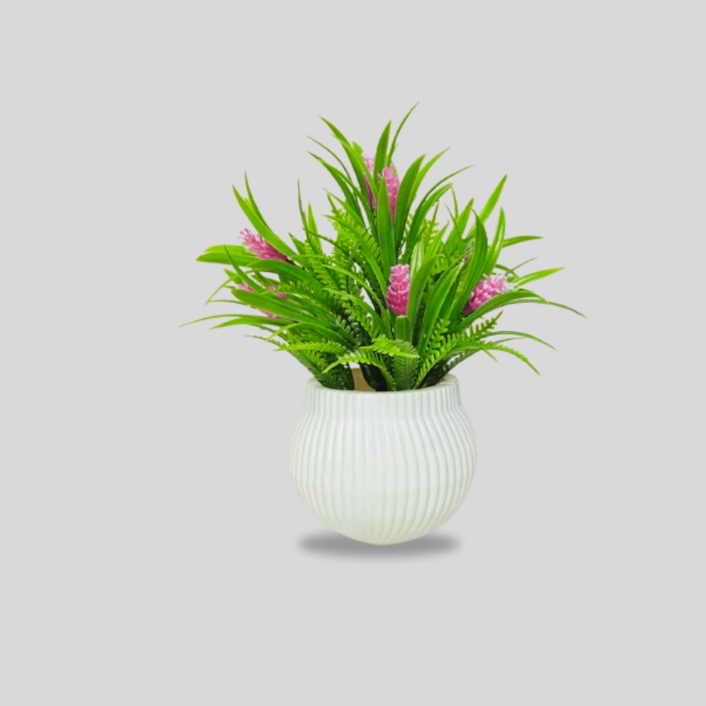 Modern Decorative Planter with Lifelike Artificial Greenery